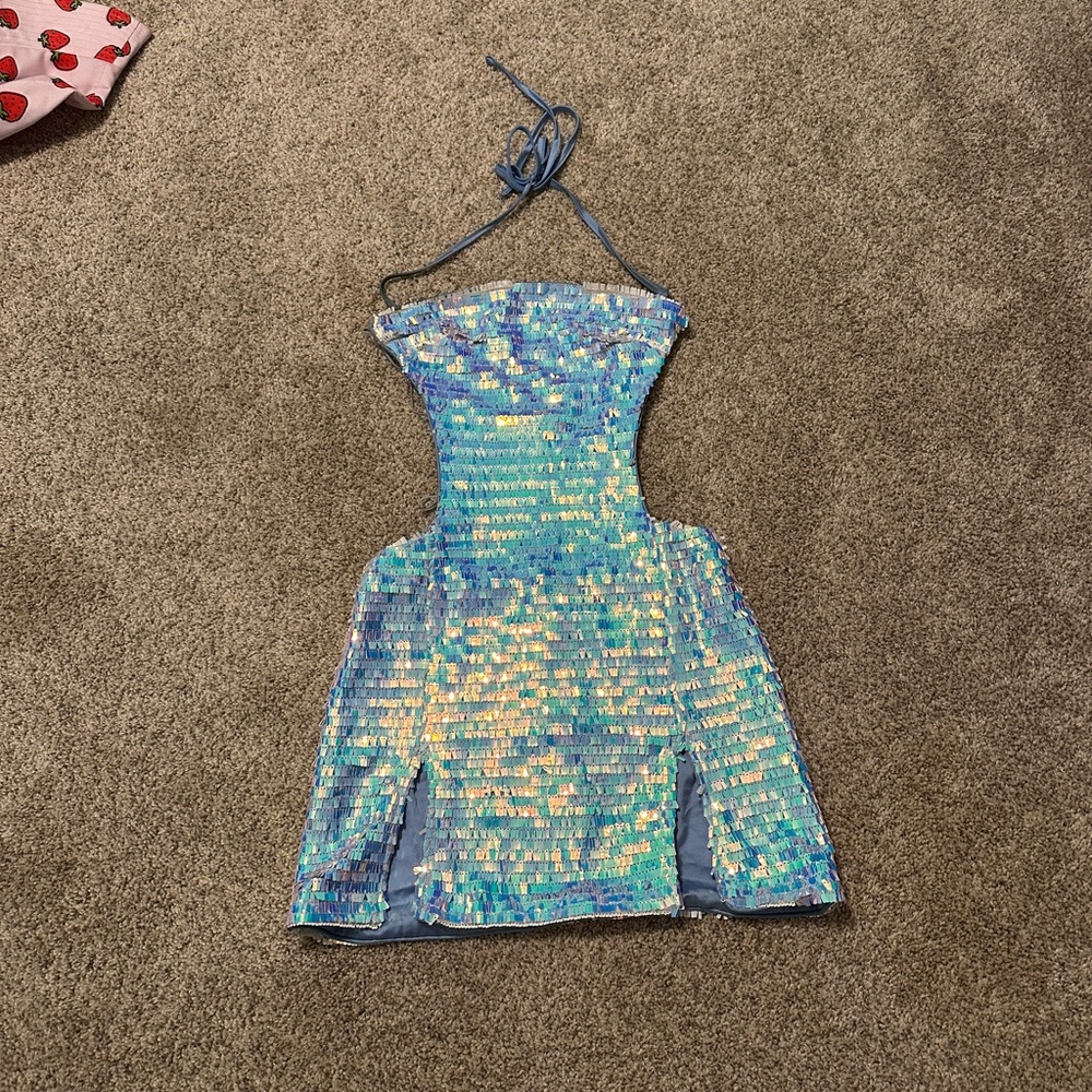 Iridescent Backless Dress
